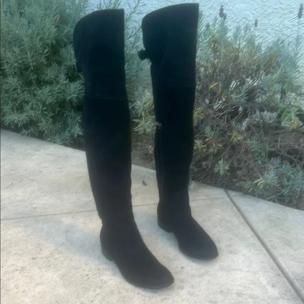 Aquatalia by Marvin K Black Suede Over the Knee Boots Women's Size 7